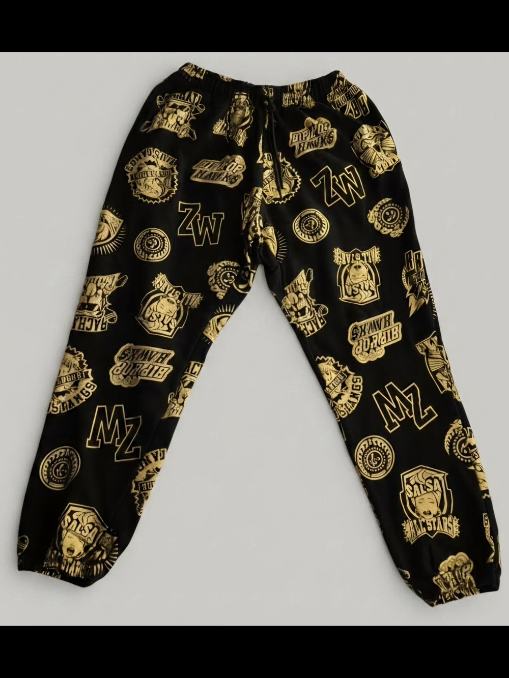 Zumba Fitness Black Dance Joggers with Gold Logo Print Size S NWOT